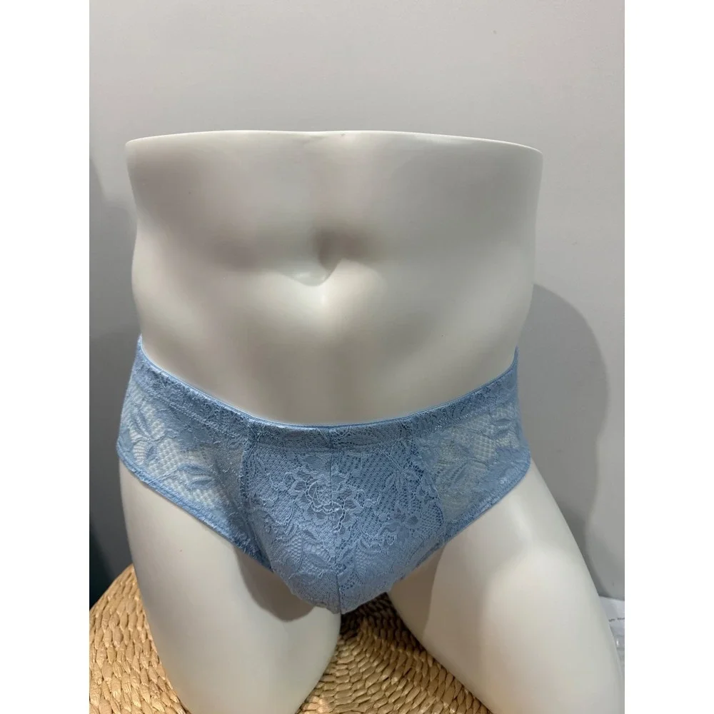 Cosabella Never Say Never Comfort Micro Brief Blue Diamond Lace Brief M NWT